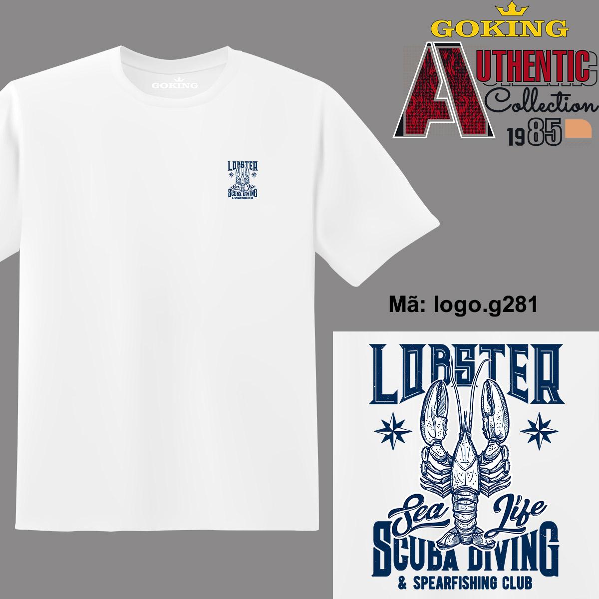 LOBSTER, mã logo.g281. Áo thun nam nữ in logo đẹp, form unisex. Áo phông GOKING hàng hiệu, quà tặng cao cấp cho gia đình, cặp đôi, lớp nhóm, doanh nghiệp