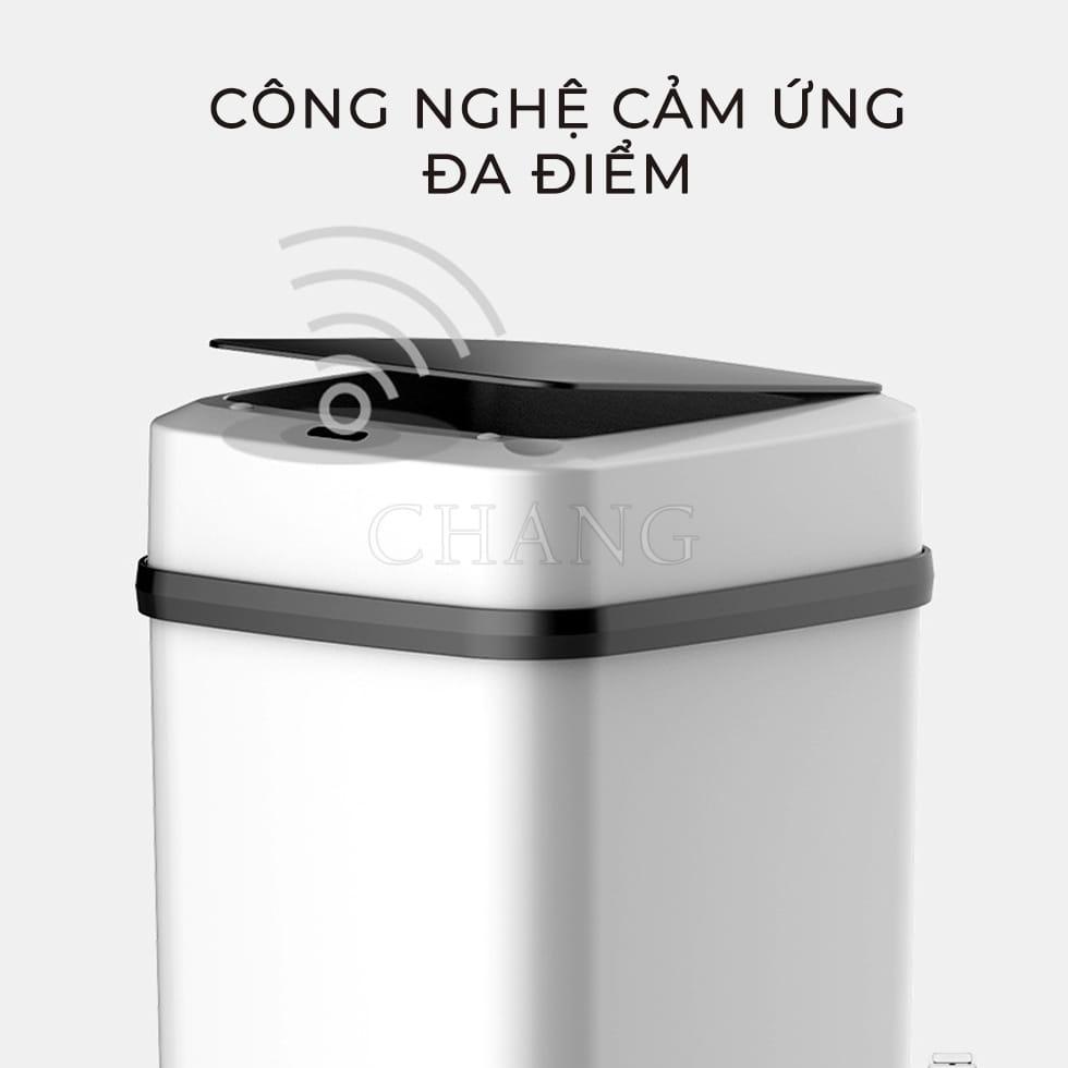 Thùng rác tự động cảm ứng, thùng rác thông minh gia đình có nắp phòng khách phòng ngủ nhà bếp