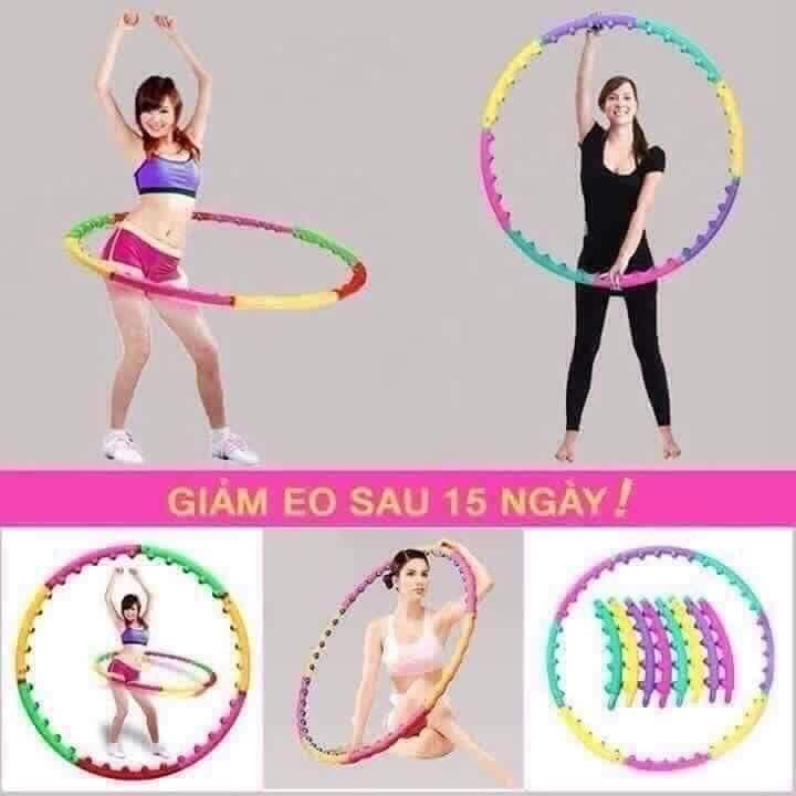 Vòng Lắc Eo Massage Hula Hoop Size Lớn 98cm Hạt Từ Tính, Giảm Mỡ Bụng