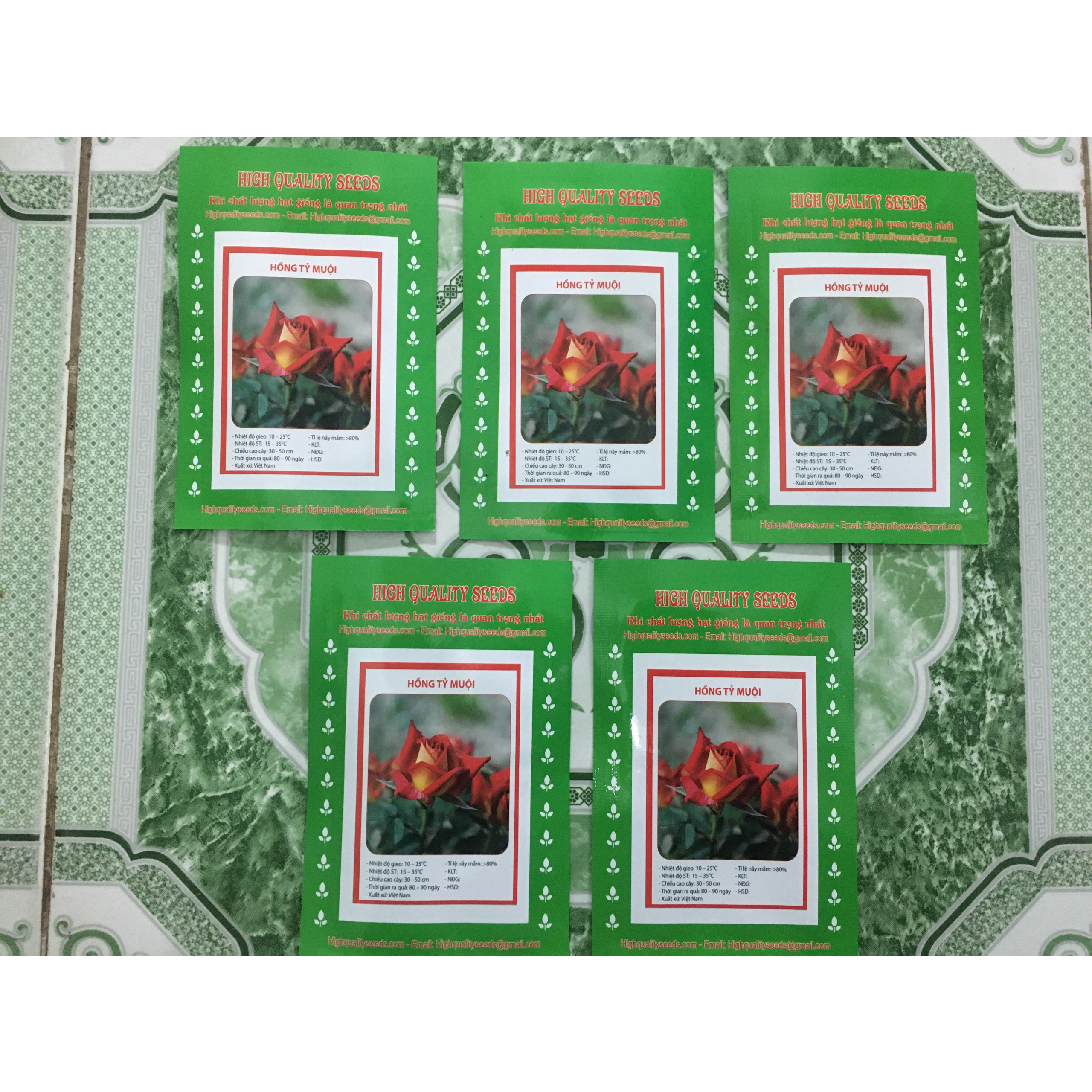 05 Gói Hạt Giống Hoa Hồng Bụi
