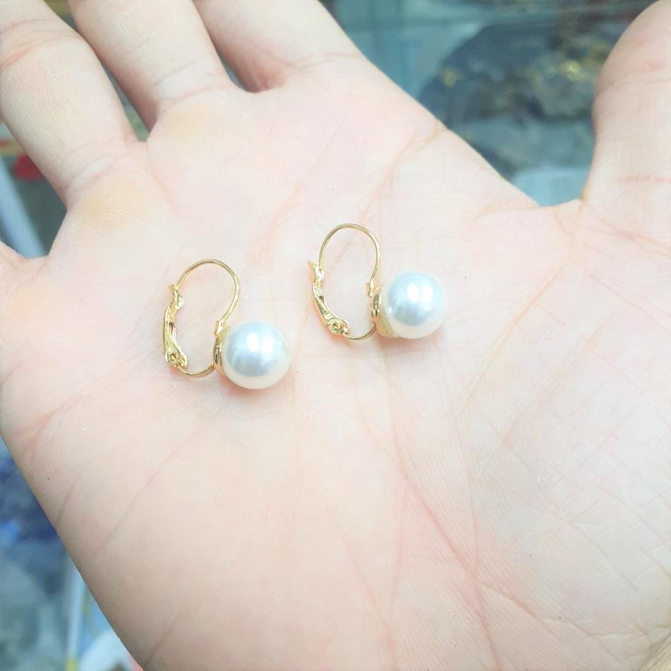 Bông Tai Kiểu Ngọc Móc Titanium Cao Cấp-Thiết kế cao cấp- Khuyên tai dùng lâu dài tắm rửa thoải mái không đen