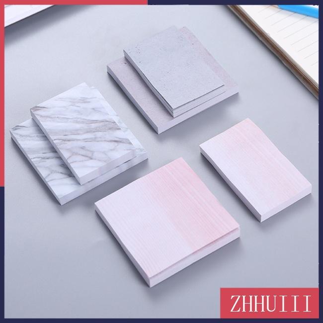 JT Simple Marble Pattern Self Adhesive Memo Pad Sticky Notes School Office Stationery