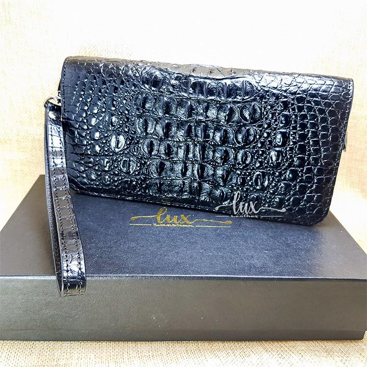 Ví Nữ Cầm tay Da cá sấu LuxLeather LW42010- Một dây kéo