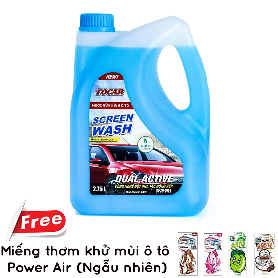 Nước Rửa Kính Ô Tô Focar Screen Wash (2.75L) + Tặng Miếng Thơm Car Girls Sexy