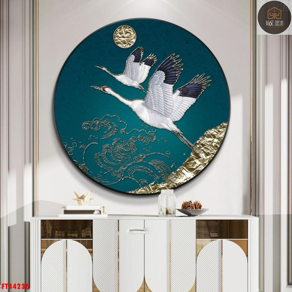 Tranh tròn RẺ VÔ ĐỊCH Xả kho tranh tròn decor, tranh tròn treo tường phòng khách, tranh có khung tặng kèm đinh treo