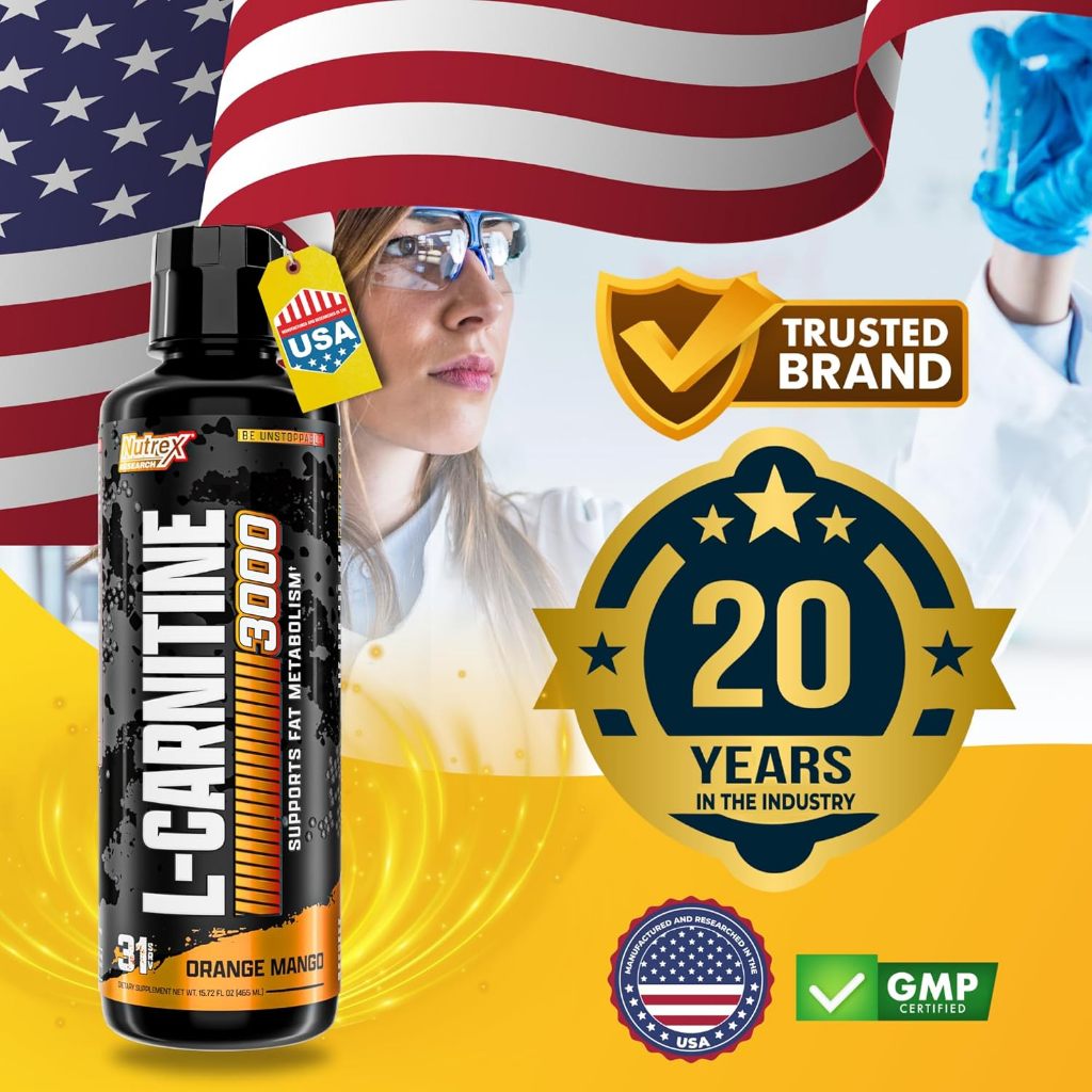 Nutrex L-Carnitine 3000 Dạng Lỏng 465ml (31 Lần Dùng) Đốt Mỡ Thừa Tăng Năng Lượng, Săn Chắc Vóc Dáng | Nhập Khẩu Mỹ