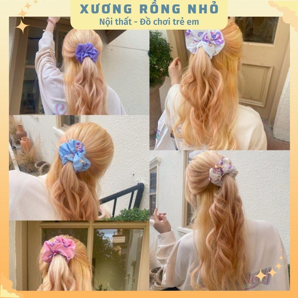 Dây cột tóc vải scrunchies - Dây buộc tóc scrunchies dễ thương màu pastel