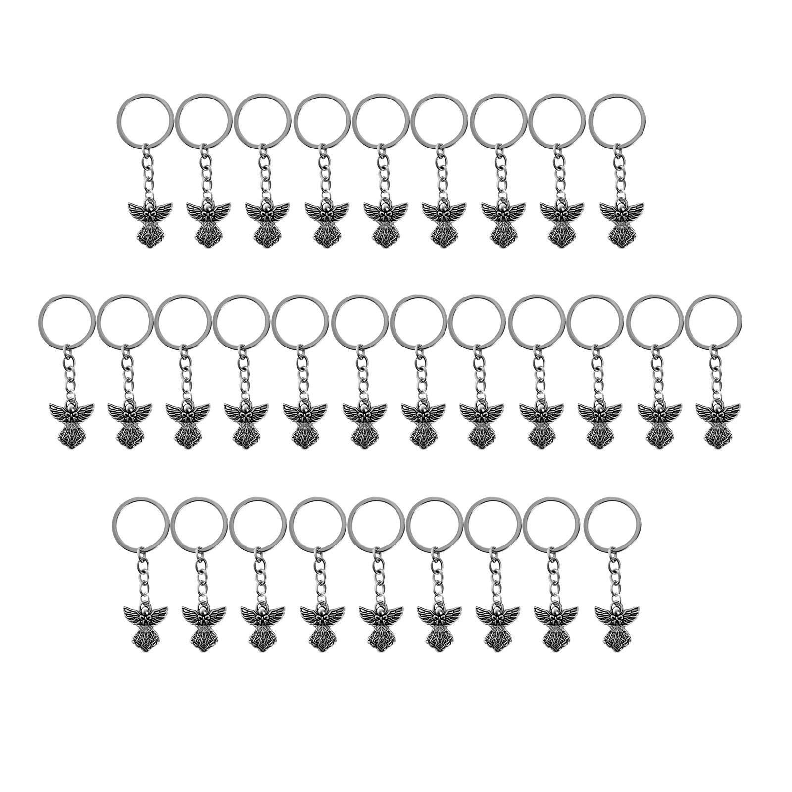 30Pack Angel Keychain Charm Pendant Vintage Key Chain for Wedding Party Favors