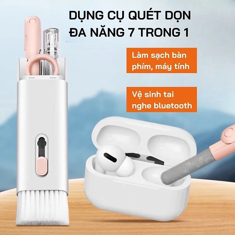 Bộ Dụng Cụ Vệ Sinh Tai Nghe, Bàn Phím Máy Tính Đa Năng 7 Trong 1, Nhỏ Gọn, Tiện Lợi