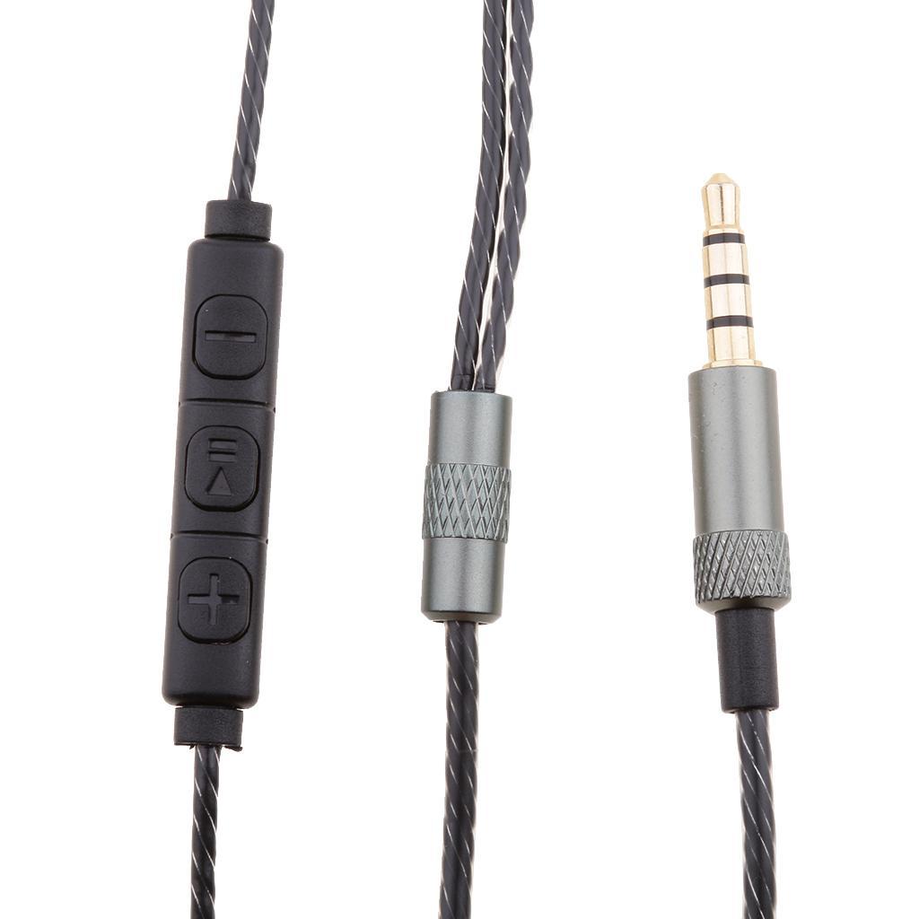 2Pieces Replacement Upgrade Audio Cable Cord with Mic for Shure SE215 SE315 SE425 SE535 UE900