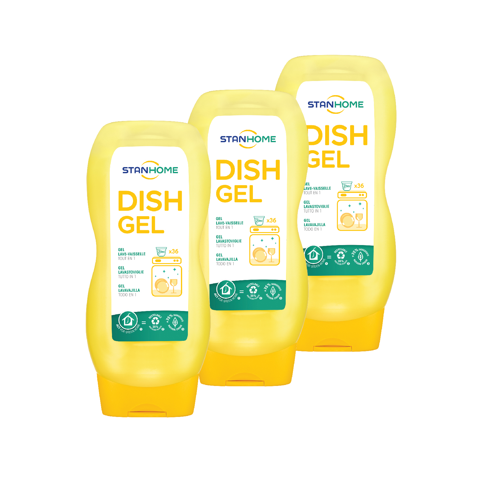 Combo 3 gel rửa bát chuyên dụng cho máy rửa bát All in one Stanhome DISH GEL 720ml