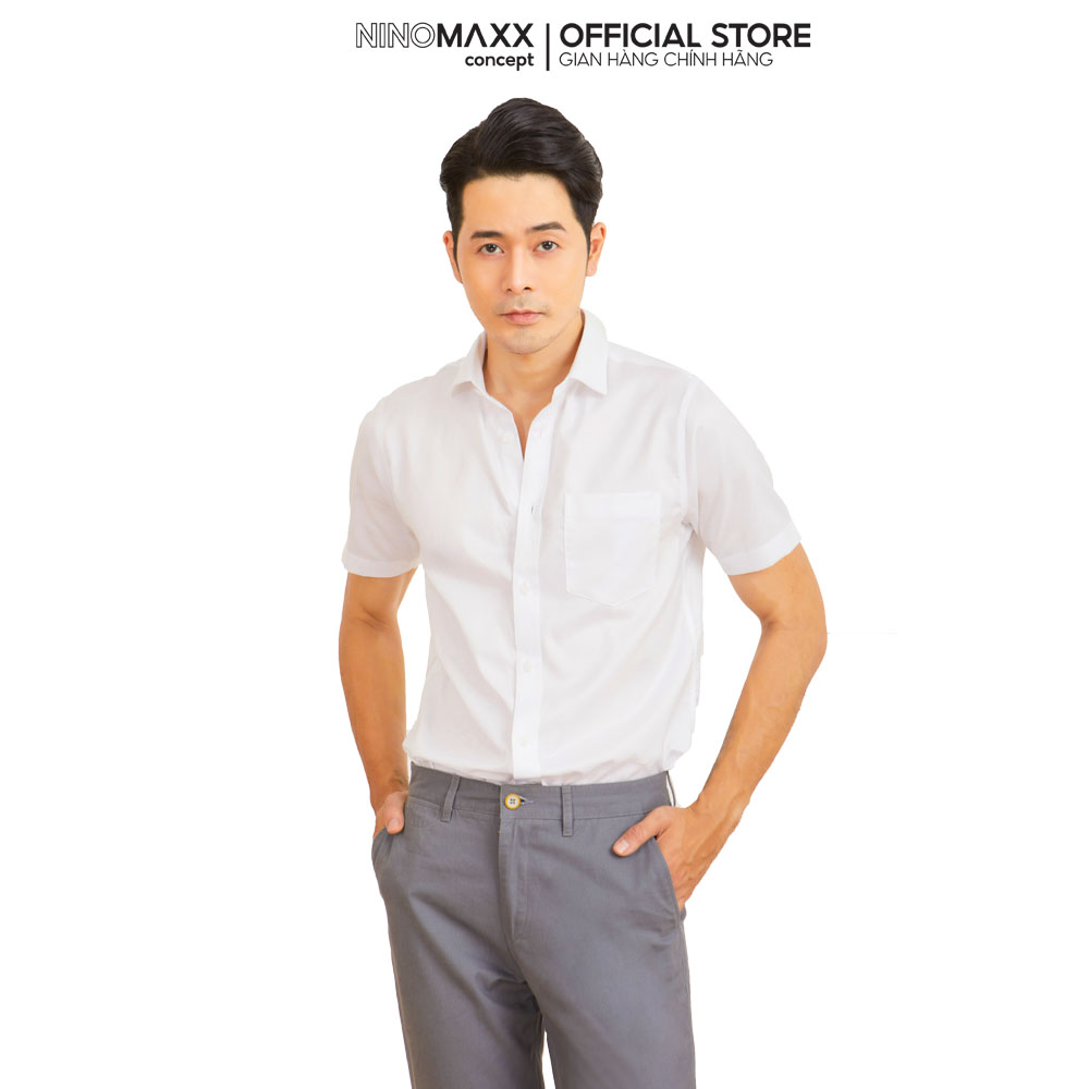 N&amp;MCLUB Áo Sơ Mi Nam Tay Ngắn chất vải cotton 2104113