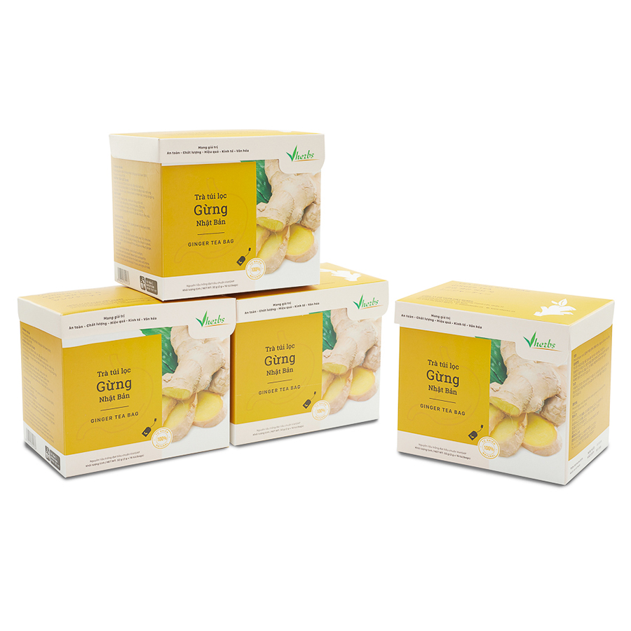Combo 3 Hộp Trà Gừng Nhật Bản Vherbs