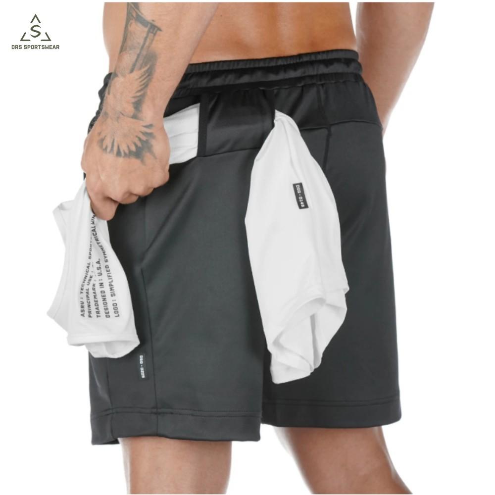 Quần thể thao nam DRQ76 quần short nam DRS vải thể thao co giãn, thoáng mát, chuẩn form