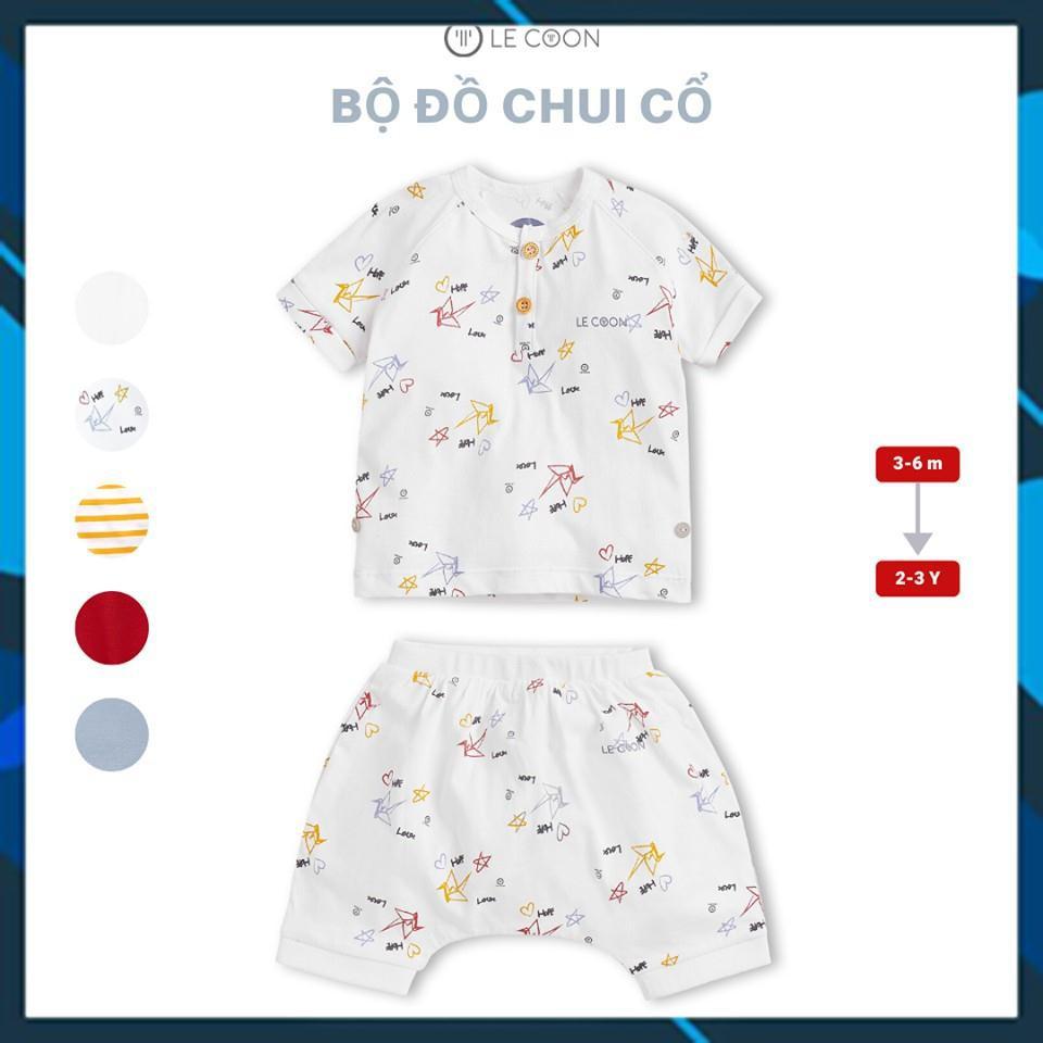 LE COON - LC04_11 Bộ đồ quần áo trẻ em chui cổ (3 tháng -  3 tuổi) chất liệu 100% cotton cho bé trai, bé gái