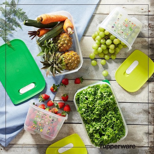 Bộ 9 Hộp Tupperware Ventsmart Trữ Mát Có Nút Hô Hấp Thiết Kế Thông Minh Tiện Dụng Cho Người Sử Dụng