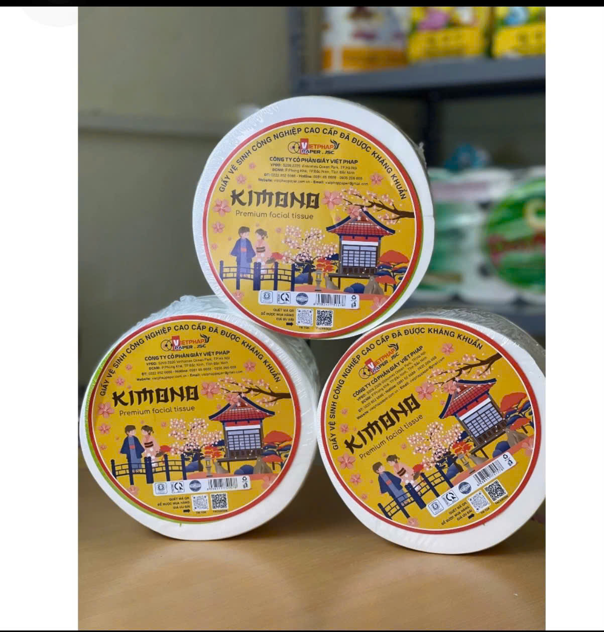 ( COMBO 5 Cuộn) Giấy Vệ Sinh Công Nghiệp KIMONO 500gr Cuộn Lớn 3 Lớp Siêu Tiết Kiệm Mềm Mịn Dai Thấm Hút