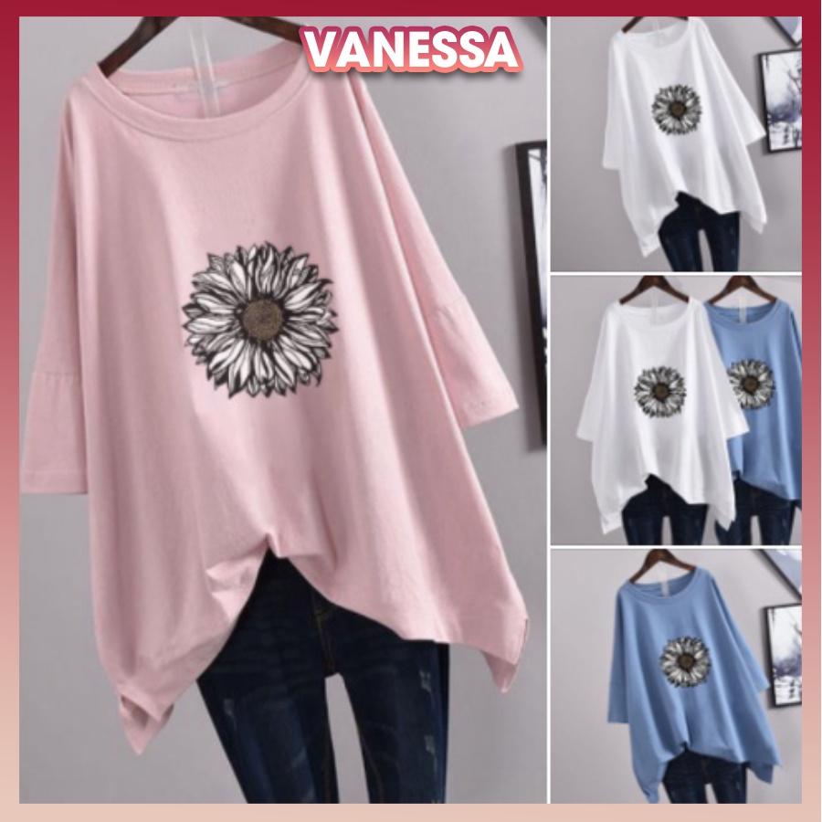 Áo thun freesize form rộng tay lỡ, áo phông unisex Vanessa Stylish in hình Hoa Hướng Dương