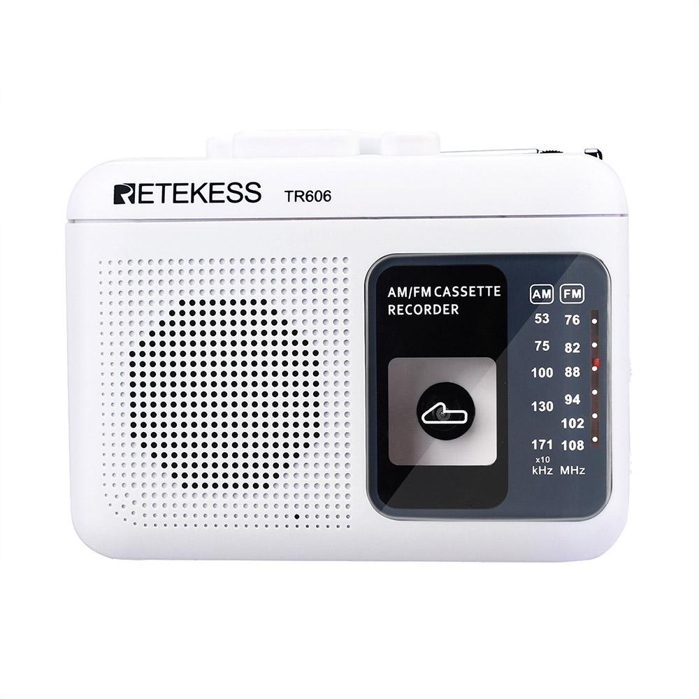 Đài Ăng-ten Retekess TR606 Mini Di động kính thiên văn với đầu phát Cassette Radio kỹ thuật số Phát lại loa