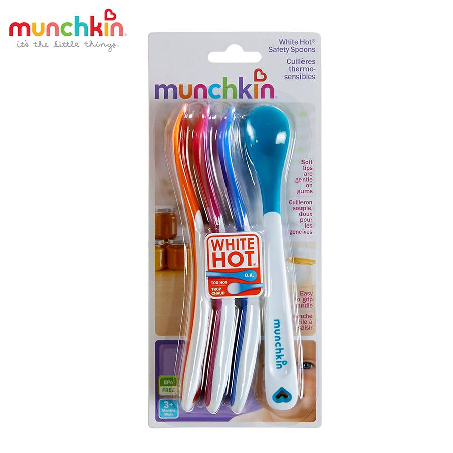 Bộ 4 thìa ăn dặm báo nóng Munchkin Mỹ