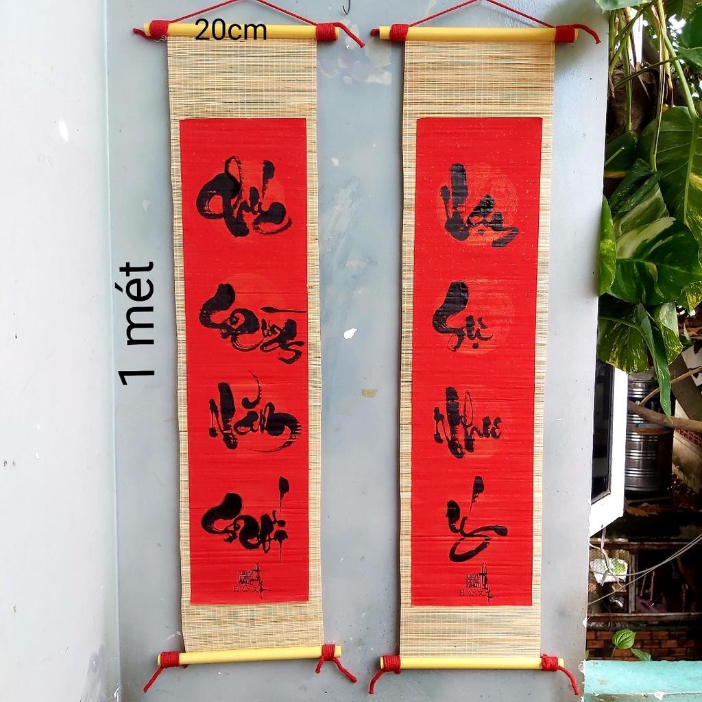 Câu đối TẾT  mành tre. Quà tết, quà  tặng ông bà,cha mẹ.Tranh trang trí tết.