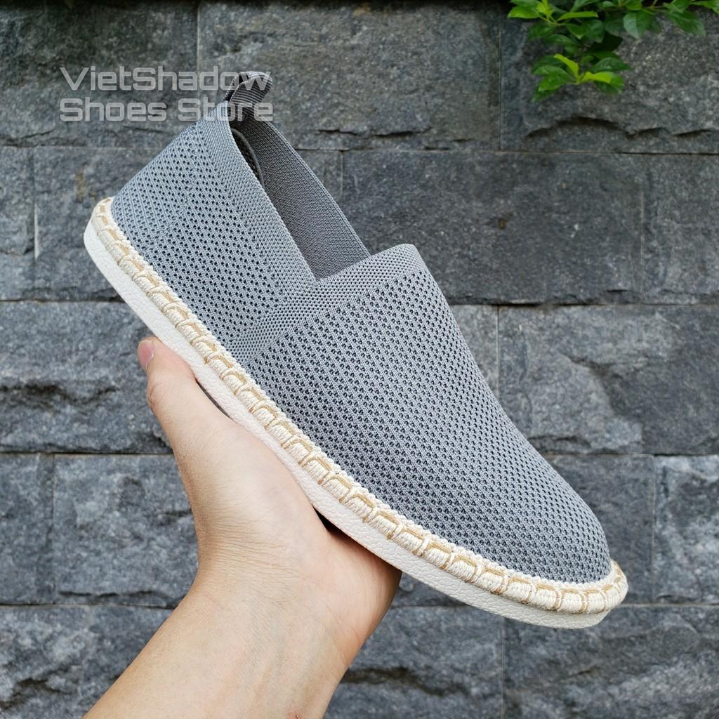 Slip on nam - Giày lười vải nam - Vải dệt kim 3D, 4 màu (đen), (xám), (xanh) và (trắng) - Mã 2931