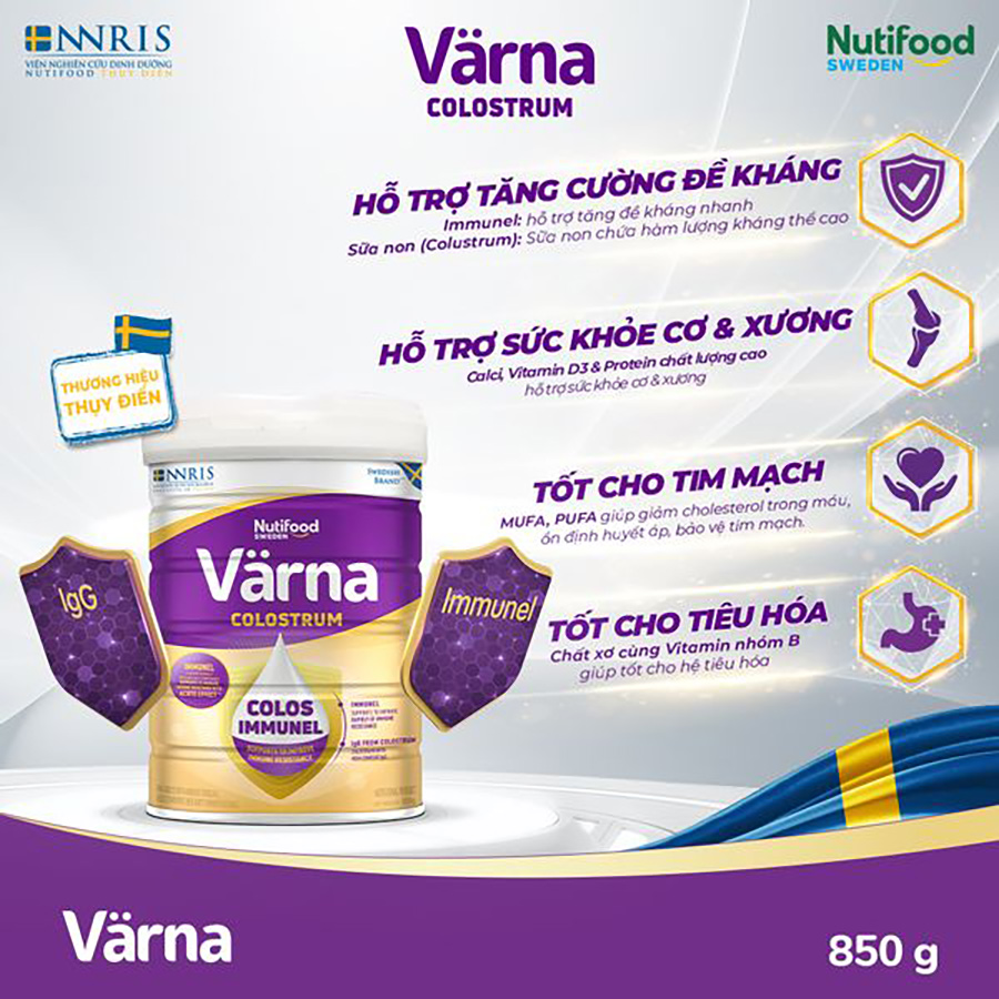 Sữa bột dinh dưỡng Varna Colostrum lon 850gr