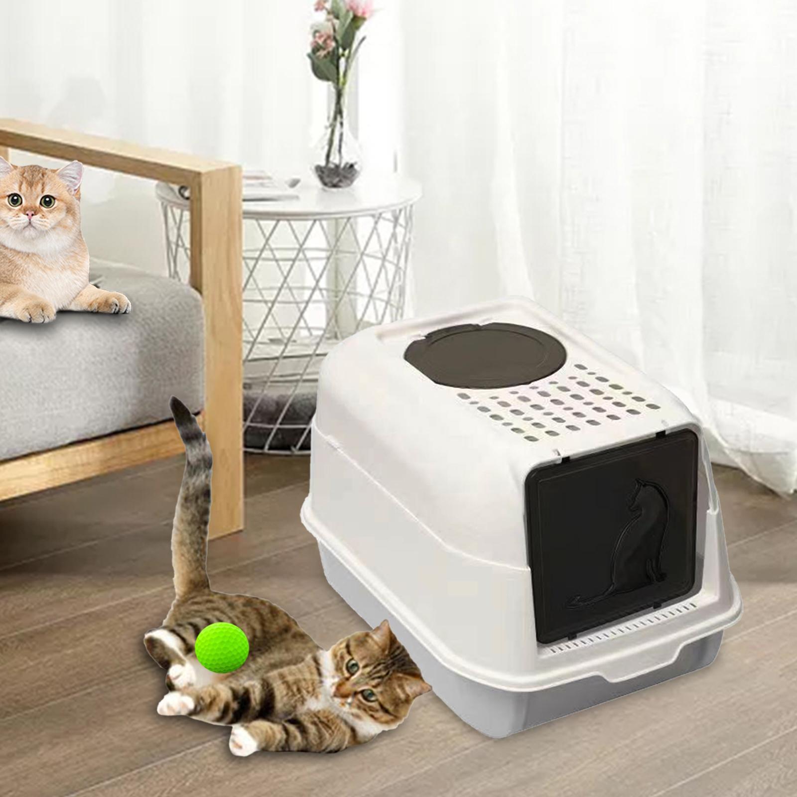 Enclosed Cat Litter Box Kitten Litter Litter Tray Detachable Litter Pan for Indoor
