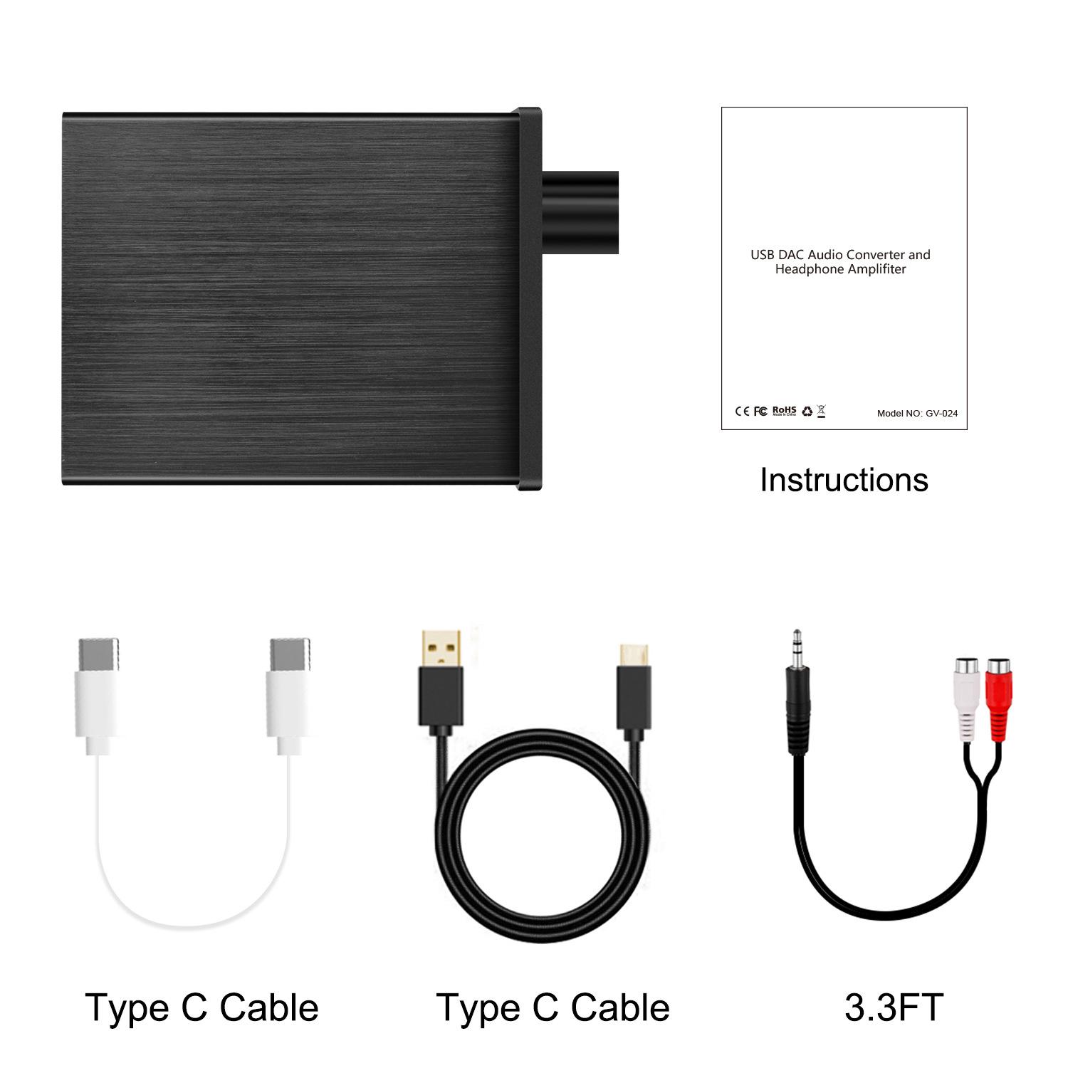 Bộ giải mã USB kiểu mới nhất Bộ giải mã âm thanh kỹ thuật số sang chế độ typec sang cáp quang đồng trục + card âm thanh ngoài máy tính âm thanh RCA