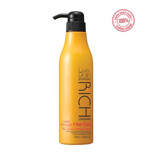 Gel Cứng Livegain Premium Rich Protein Hair Gel (Hard) 500ml Hàn Quốc