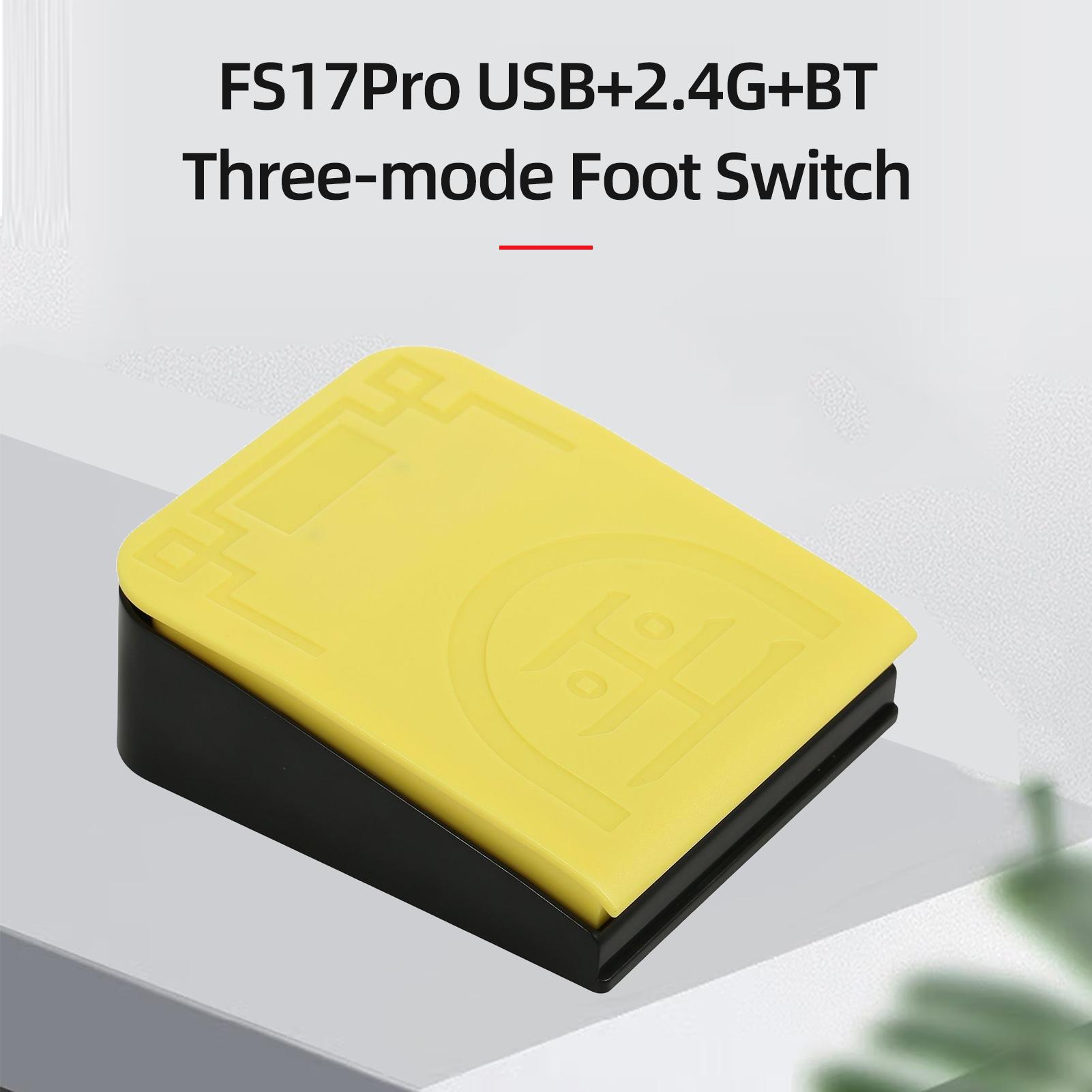 FS17Pro Single Foot Switch Multifunctional Customized Foot Pedal USB+2.4G+BT Three-mode Connection Mechanical Switch