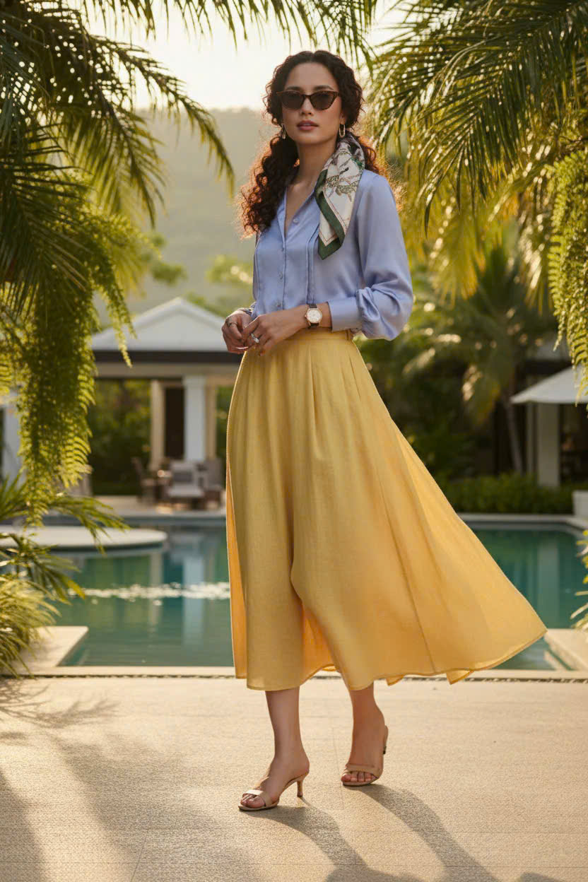 Áo Sơ Mi Lụa Thanh Lâm, Áo Sơ Mi Dài Tay Phong Cách Công Sở Thời trang thiết kế Hity Top173 - L