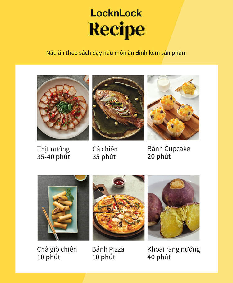 Nồi Chiên Không Dầu Lock&Lock EJF357WHT  - Hàng Chính Hãng