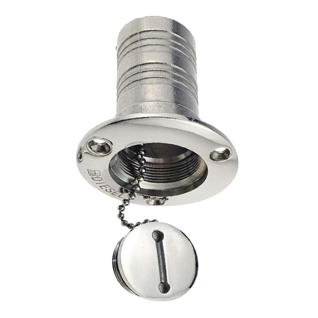 Marine Boat   Fuel Tank Deck Fill Filler & Key 316 Stainless Steel