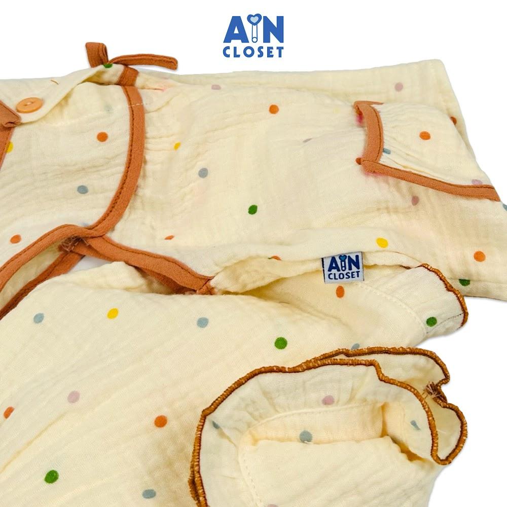 Bộ quần áo Ngắn bé gái họa tiết Bi Nhí Cam xô muslin - AICDBGJLYXAB - AIN Closet