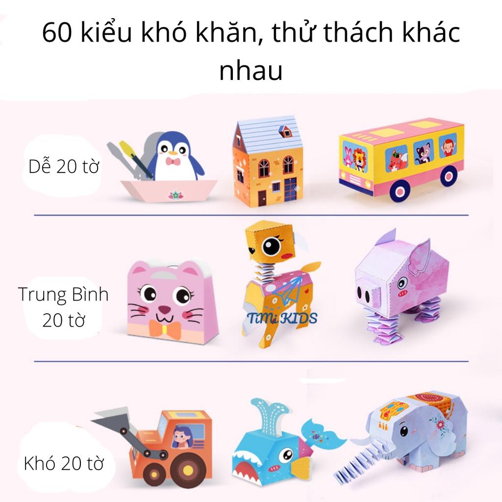 Đồ chơi giấy gấp, giấy xếp nghệ thuật origami 3D giúp bé vừa chơi vừa rèn luyện sự khéo léo và thỏa sức sáng tạo