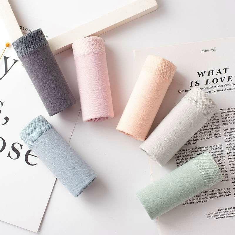 Quần Lót Cotton Cạp Lưới Cao Cấp, quần lót cotton tăm tre viền lưới mẫu mới sexy Quần lót nữ cotton QL03