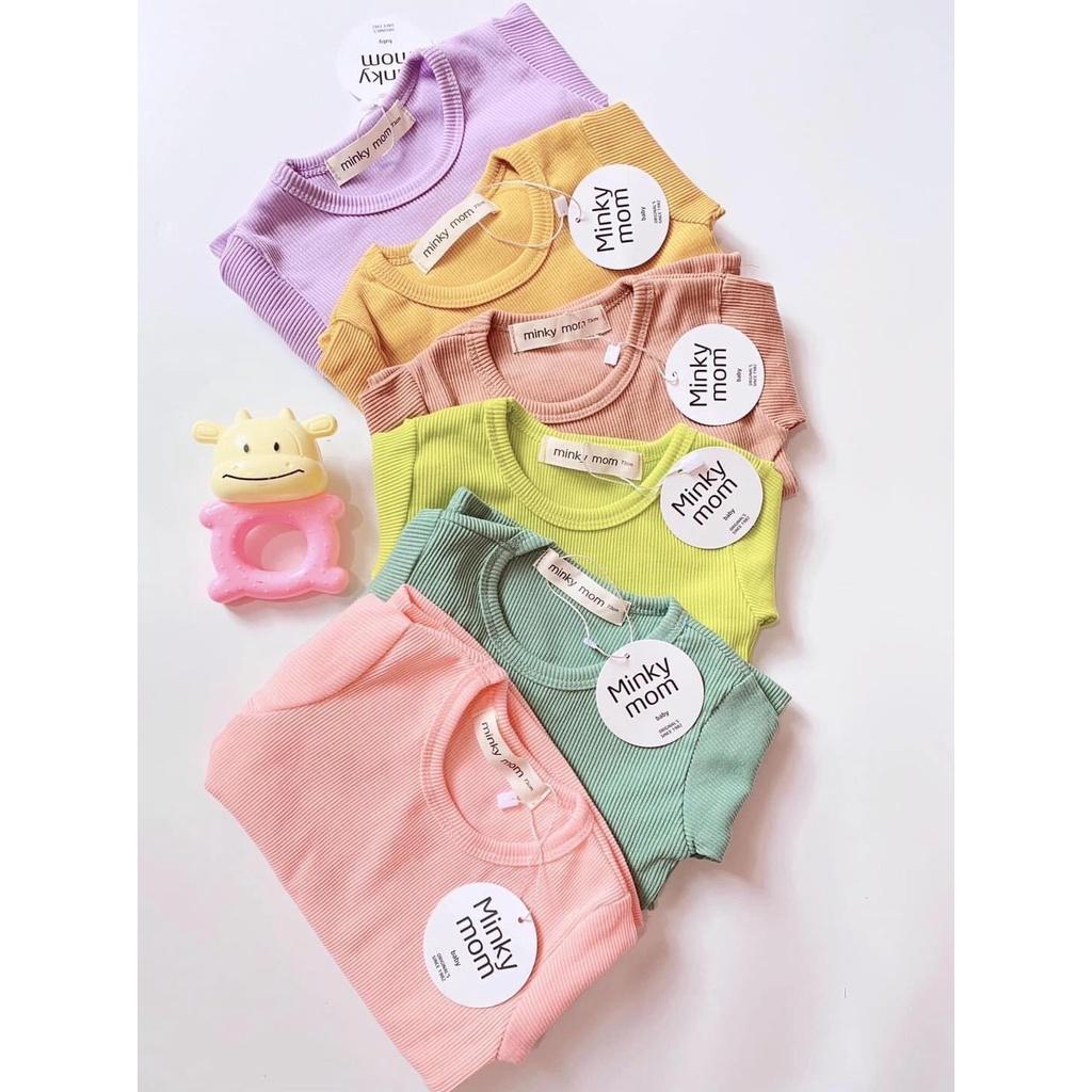 Bộ dài tay thun gân kèm nón mắt Minky Mom cho bé trai bé gái từ 5-15kg