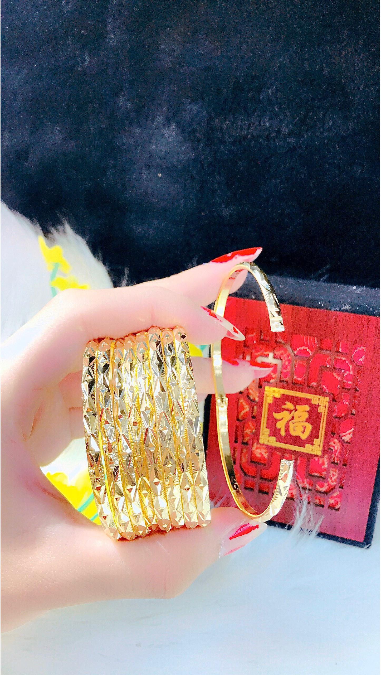 Vòng ximen 7 chiếc chạm kim cương mạ 18k cao cấp