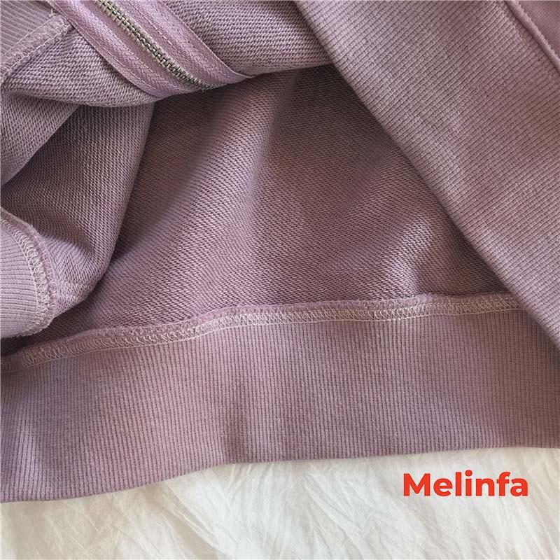 Áo khoác Hoodie nữ, áo nỉ nữ Freesize kéo khóa có mũ phong cách Basic Hàn Quốc mã VAA0018