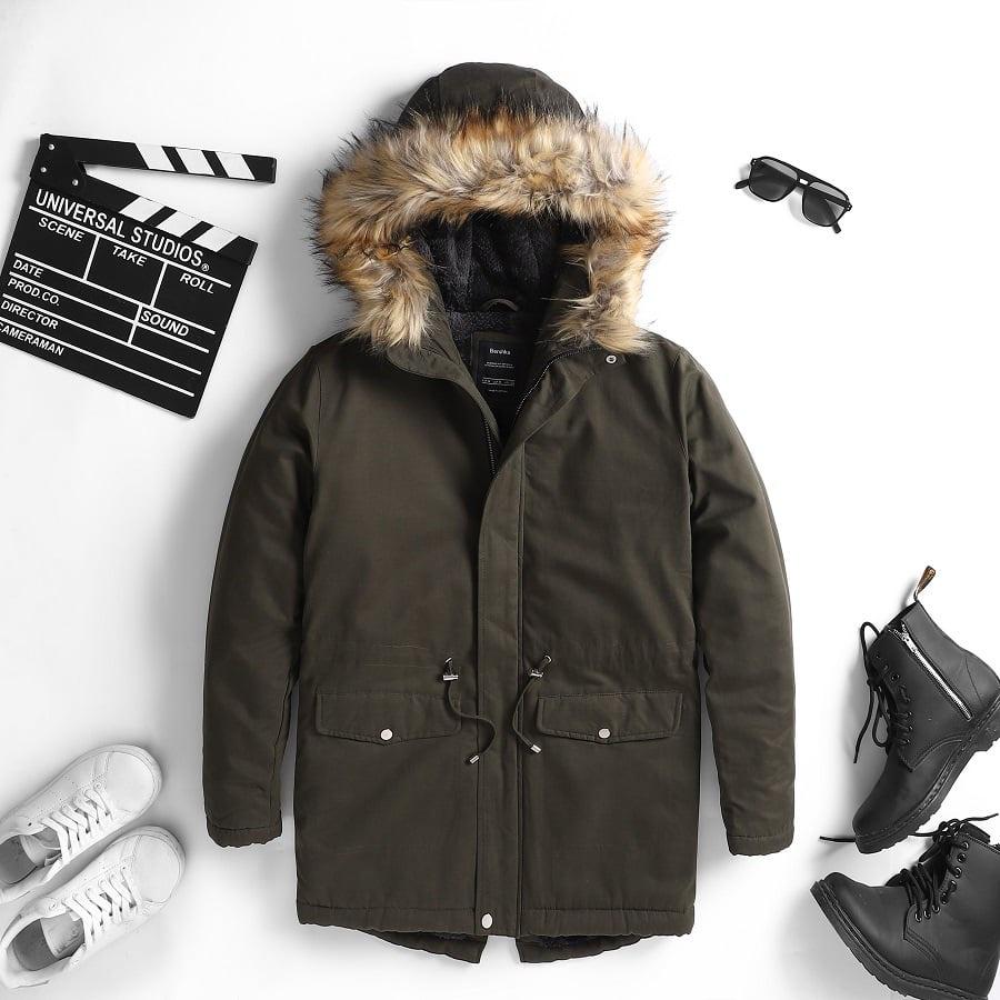 Áo Khoác Nam Có Mũ Lông Đẹp, Parka Lông Cừu Hàn Quốc | Tiki