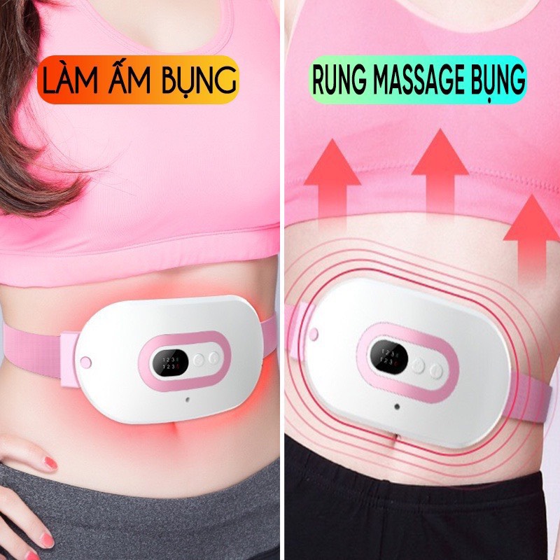 Máy Massage làm ấm bụng, Đai chườm nóng bụng kinh giúp giảm đau bụng kinh nguyệt, làm ấm tử cung cho phụ nữ đến kì