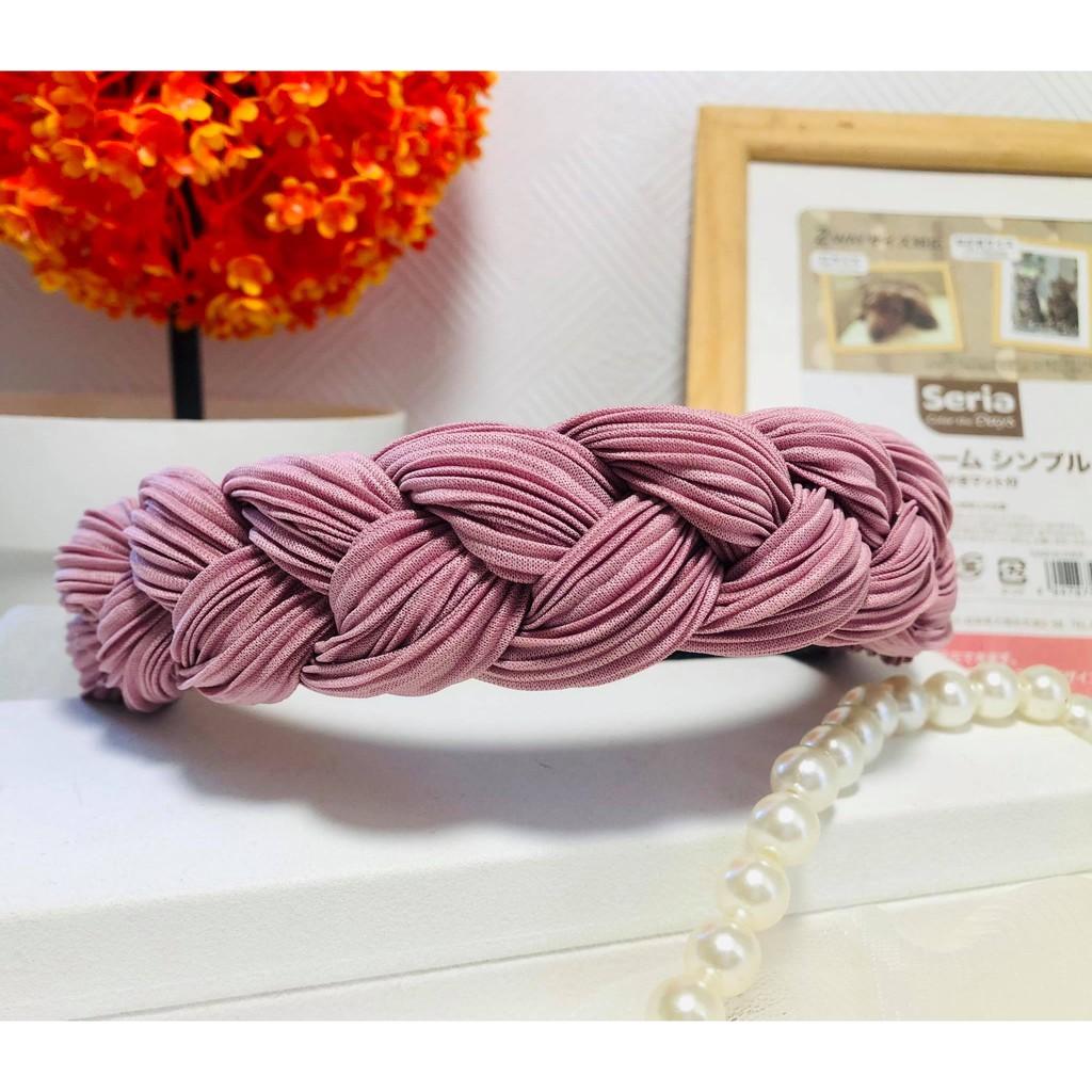 Băng Đô Cài Tóc Kiểu Bện Xoắn Màu Trơn Phong Cách Âu Mỹ Cho Nữ  TuLa94