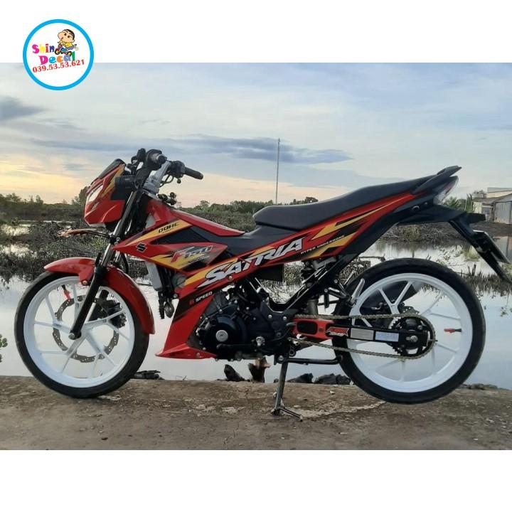 Tem rời satria fi dán xe đỏ vàng