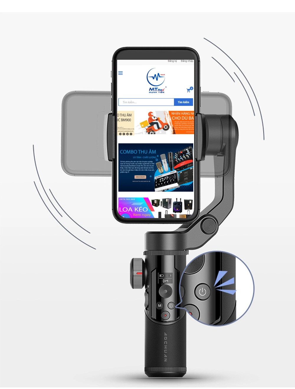 Kẹp chống rung Gimbal MTMAX 3XR Ổn Định 3 Trục Bluetooth OLED cho Android IOS Điện Thoại Thông Minh chuyên Youtube Titoker, làm vlog quay, video chụp ảnh chuyên nghiệp