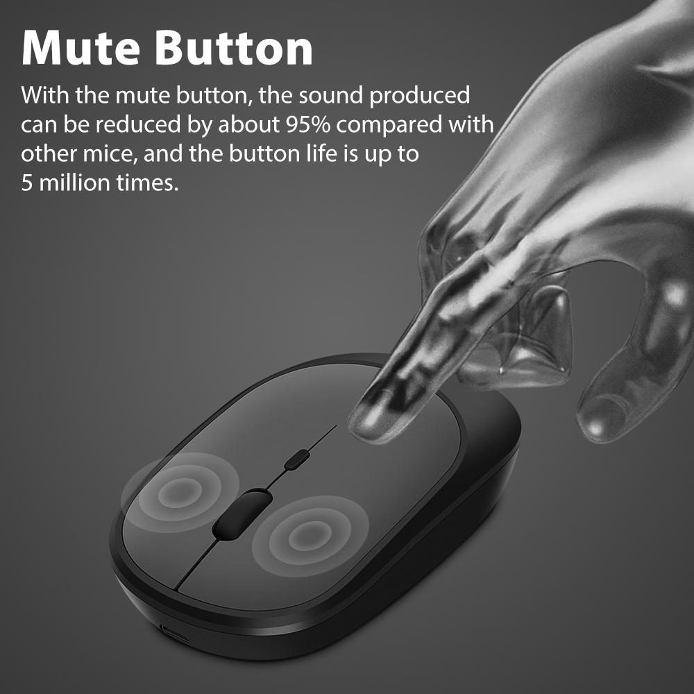 Chuột Bluetooth 2.4G Không Dây Sạc Chuột Máy Tính Chơi Game Charing Mỏng Di Động 3 DPI Có Thể Điều Chỉnh Mause Cho Mạc iPad Máy Tính