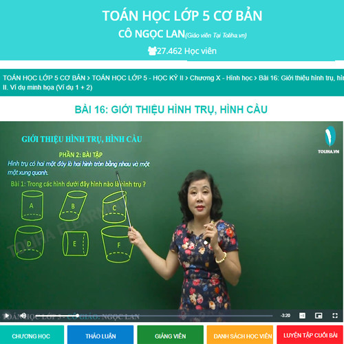 Khóa học TOÁN HỌC LỚP 5 NÂNG CAO cô Ngọc Lan - 09 tháng