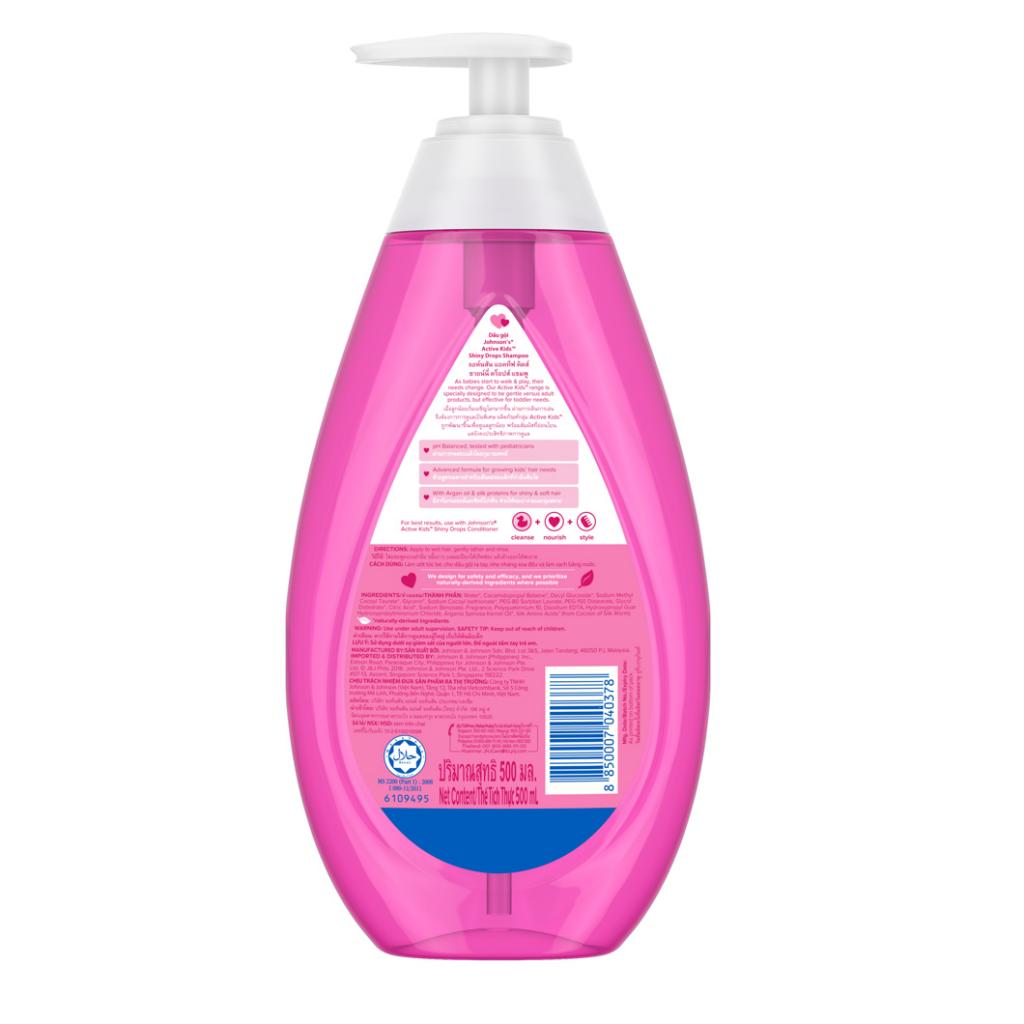 Dầu Gội Giúp Tóc Chắc Khỏe Cho Bé Gái Johnson’s Active Kids Strong & Healthy Shampoo 500ml