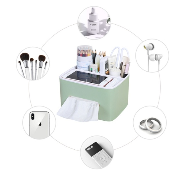 Hộp để giấy ăn để đồ dùng trên bàn Shop giao mầu ngẫu nhiên