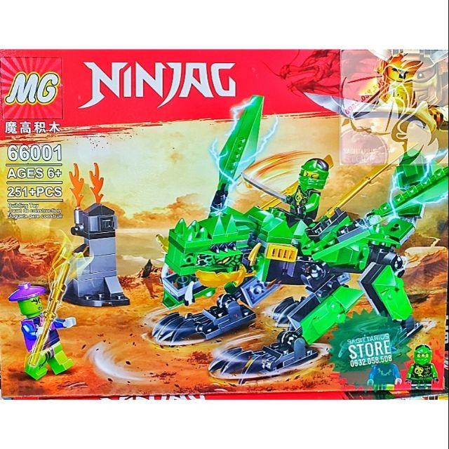 Lego MG Lắp Ráp Rồng Bay NinjaG 66001 ( Xanh Lá - 251 Mảnh )